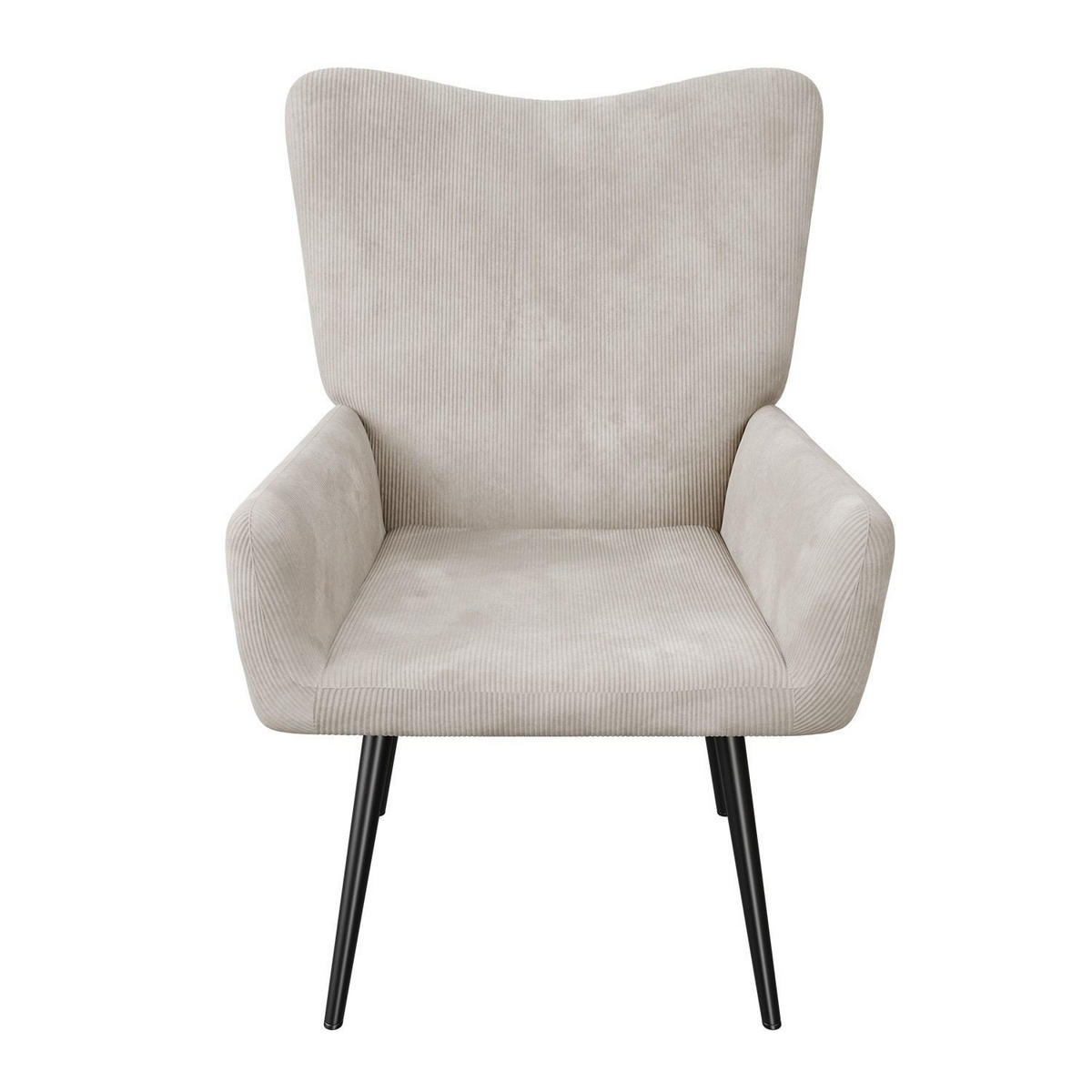 OHRENSESSEL Odense Cord Beige - Beige, Textil (68/95/73cm) - Juskys