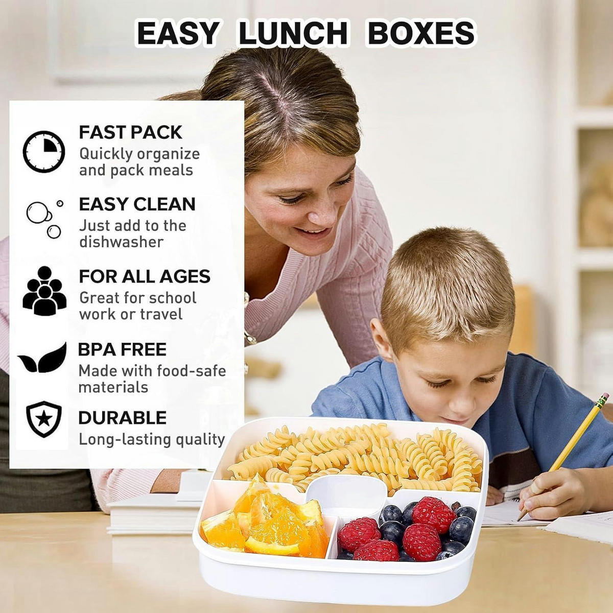 LUNCHBOX mit 3 Fächern und Dressingbehälter Grau 1500 ML - Grau, Kunststoff (17.5/17.5/9.9cm)