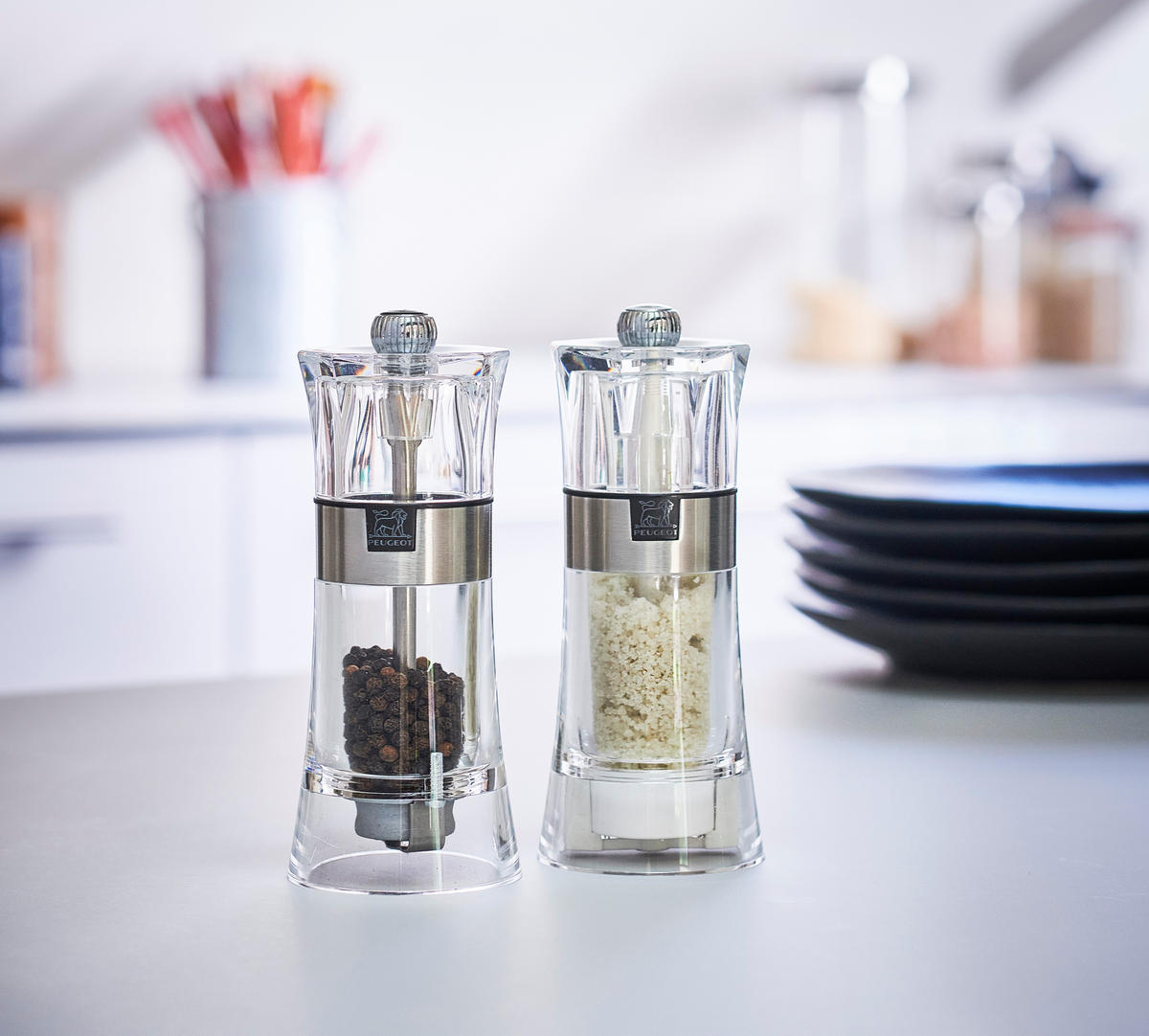 FEUCHTSALZMÜHLE Oslo 14cm Acryl/Edelstahl Zirkonia-Mahlwerk - Transparent, Kunststoff (5.8/14/5.8cm) - PEUGEOT
