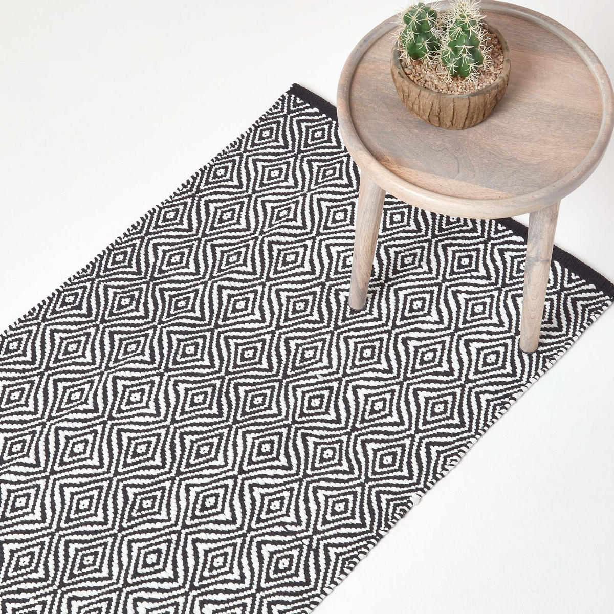 TEPPICHLÄUFER Trance geometrisch gemustert 66/200 cm - Schwarz, Textil (66/200cm) - Homescapes