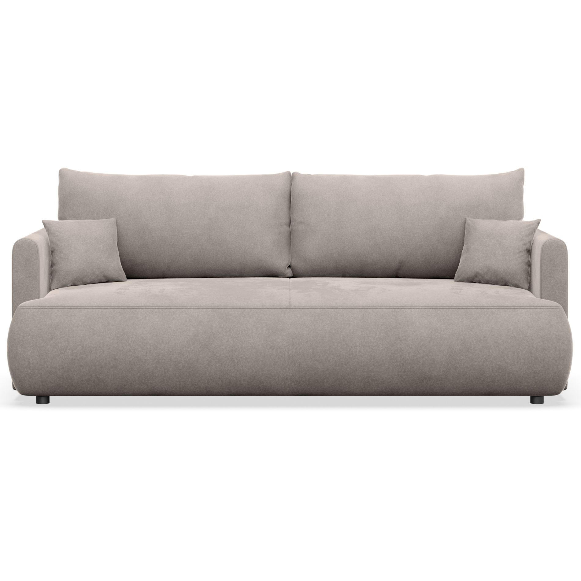 3-SITZER SOFA Ovo Mini Grau Velours Easy-Clean - Schwarz/Grau, Kunststoff/Textil (226/90/97cm) - Selsey