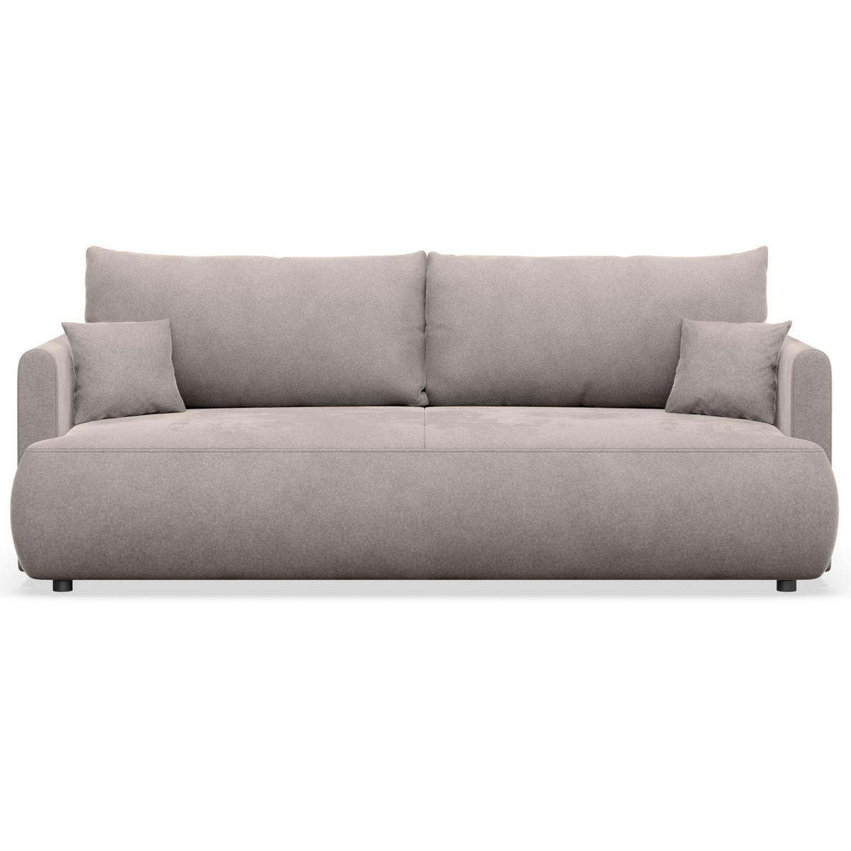 3-SITZER SOFA Ovo Mini Grau Velours Easy-Clean - Schwarz/Grau, Kunststoff/Textil (226/90/97cm) - Selsey