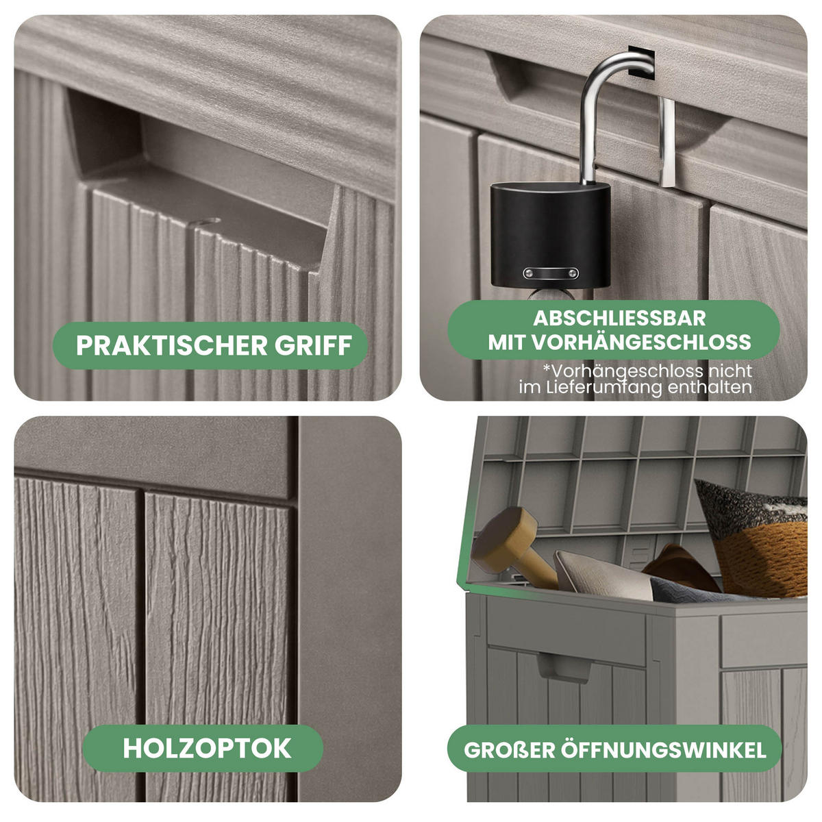 GARTENBOX 117L Grau - Grau, Kunststoff (56/53.2/43.1cm) - Akord