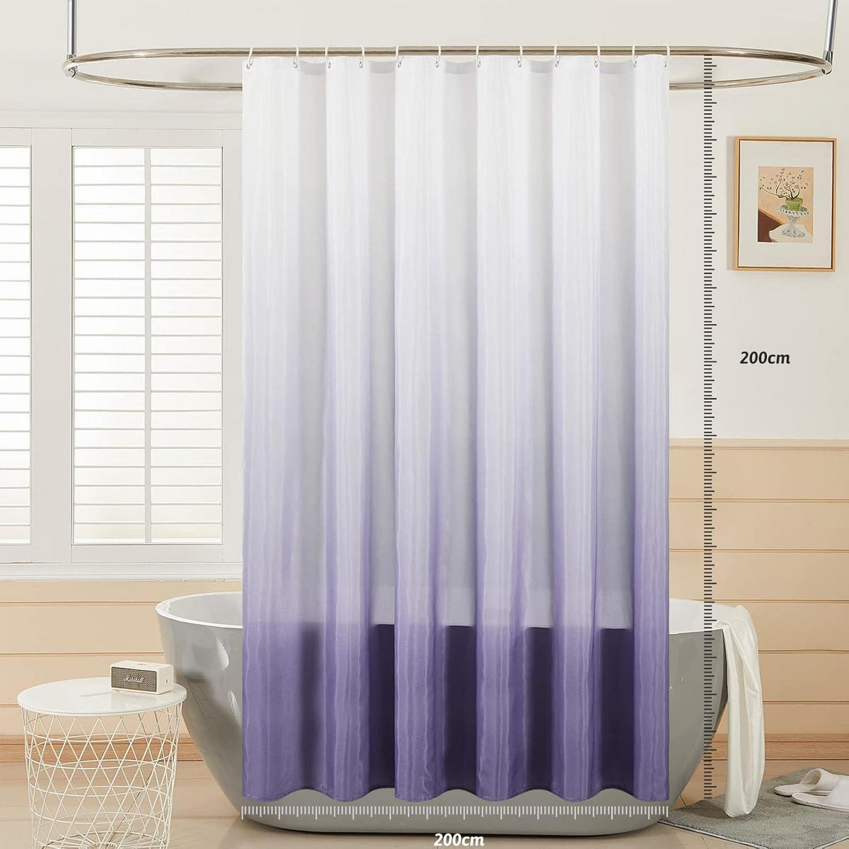 DUSCHVORHANG Textil 200 x 200 cm Violett - Multicolor, Textil (200/200cm)