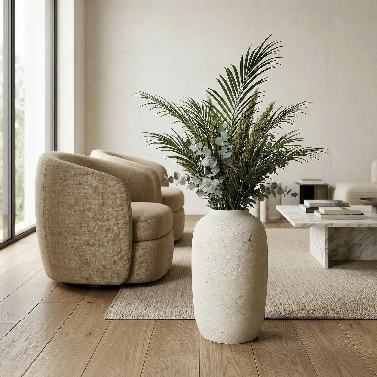 KERAMIKVASE rund weiß Innen & Außen, 30×51 cm - Weiß, Keramik (51cm) - Biohort