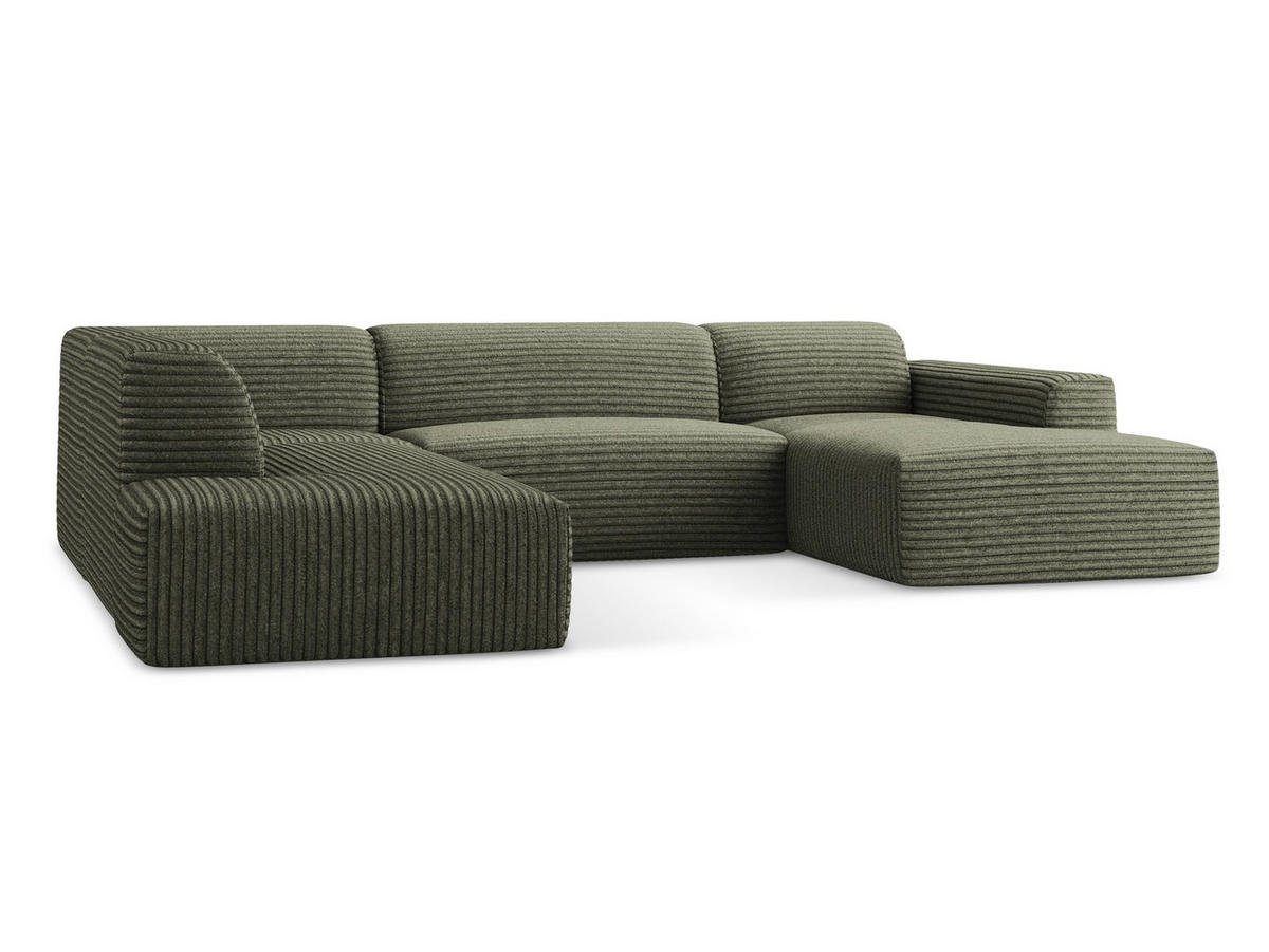 POUF Strukturstoff Orange - Terracotta/Schwarz, Holzwerkstoff/Kunststoff (75/37/75cm) - Makamii