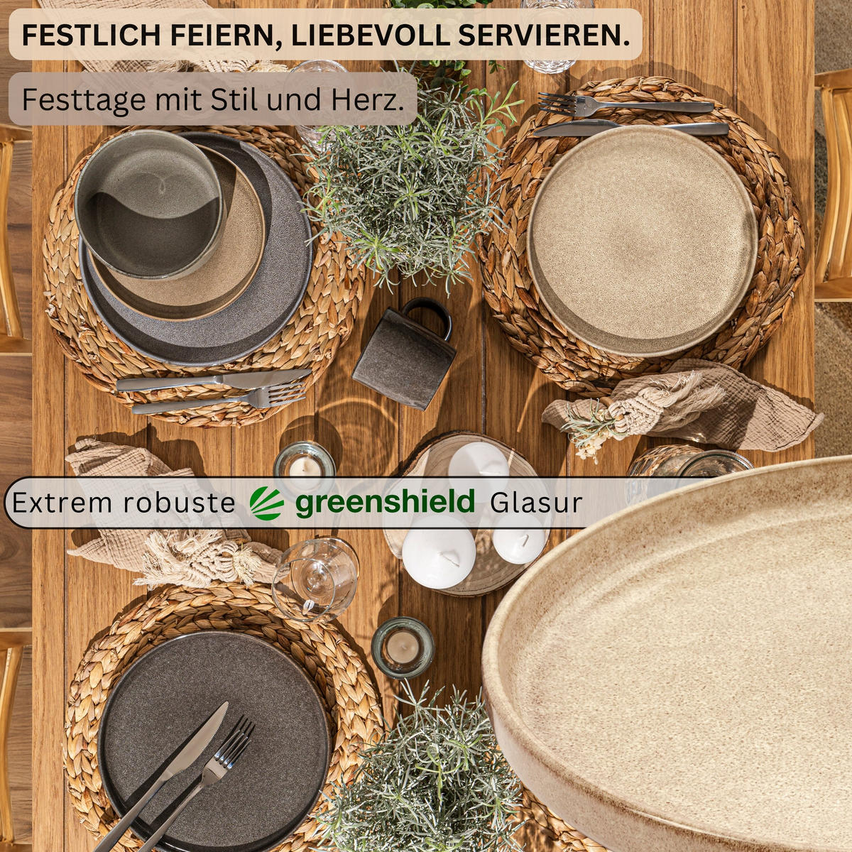 DESSERTTELLER SET KAIRO - 4 teilig aus Steingut - Multicolor, Keramik (28cm) - Sänger