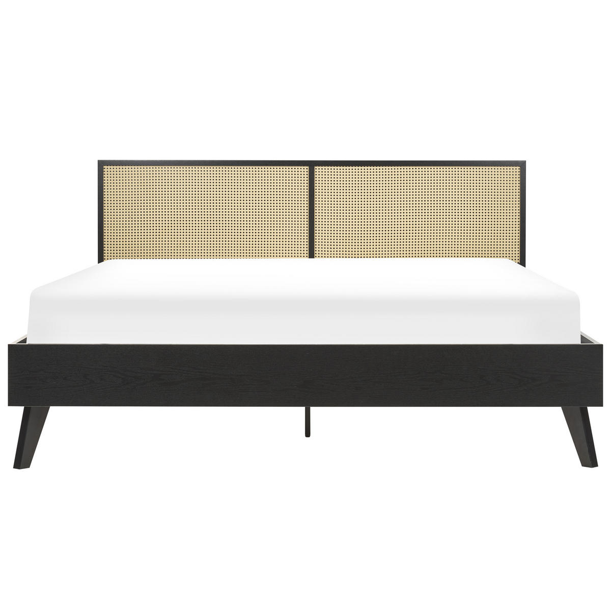 BETT 180/200cm Schwarz Monpazier - Schwarz, Naturmaterialen (180/200cm) - Beliani