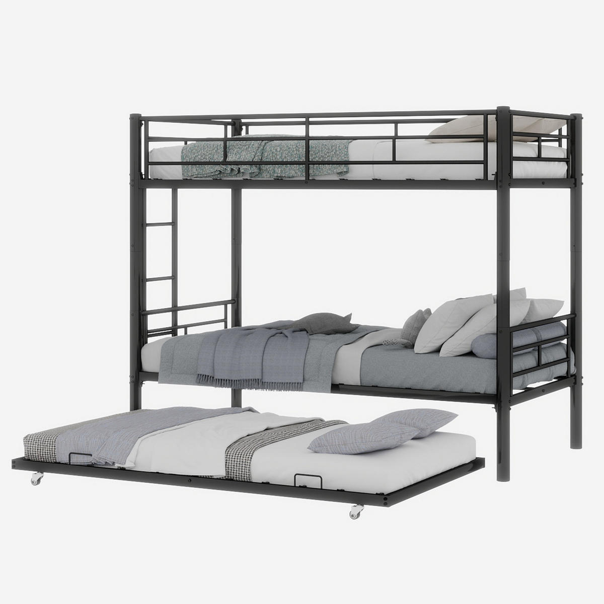 ETAGENBETT Twin over Twin Metall - Schwarz, Metall (92.5/188cm) - ComfortXL