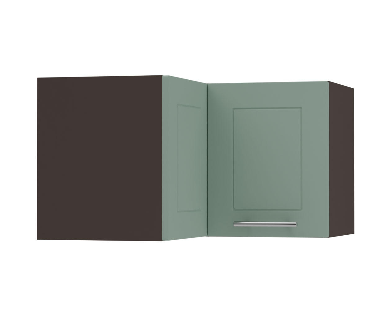 ECKHÄNGESCHRANK Kvantum W12/60/36 Mint Matt / Lava Matt 60 / 60 / 36cm - Dunkelgrau/Mintgrün, Holz/Holzwerkstoff (60/36/60cm) - Feldmann-Wohnen