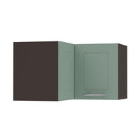 ECKHÄNGESCHRANK Kvantum W12/60/36 Mint Matt / Lava Matt 60 / 60 / 36cm - Dunkelgrau/Mintgrün, Holz/Holzwerkstoff (60/36/60cm) - Feldmann-Wohnen