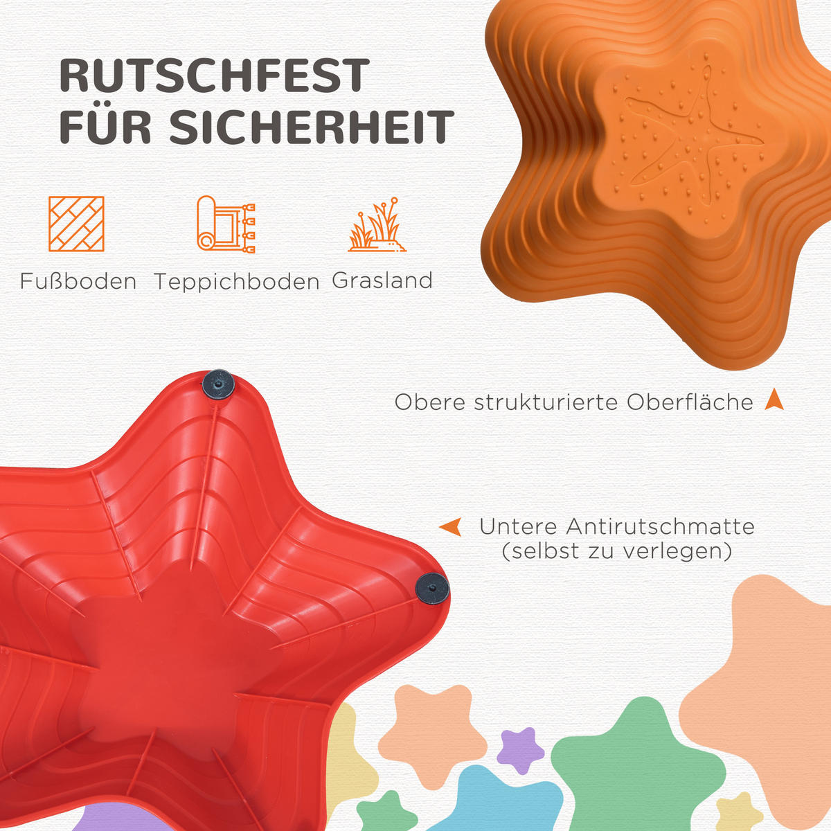 FLUSSSTEINE, Kunststoff, Mehrfarbig, 36,5L x 36,5B x 16H cm - Multicolor, Kunststoff (36.5/16/36.5cm) - Outsunny