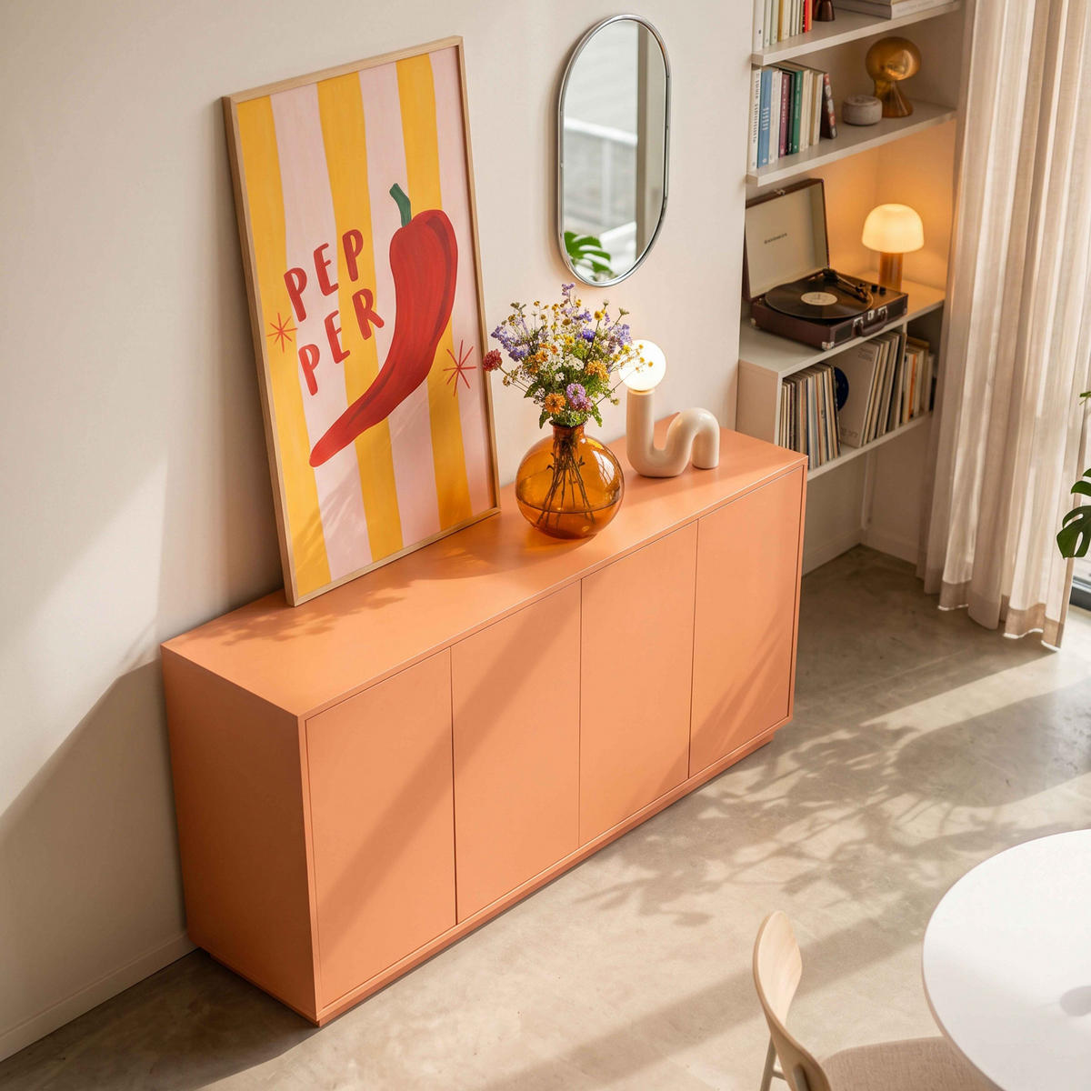 SIDEBOARD 160 cm, Orange - Rot/Orange, Holz (160/80/45cm) - Oviala