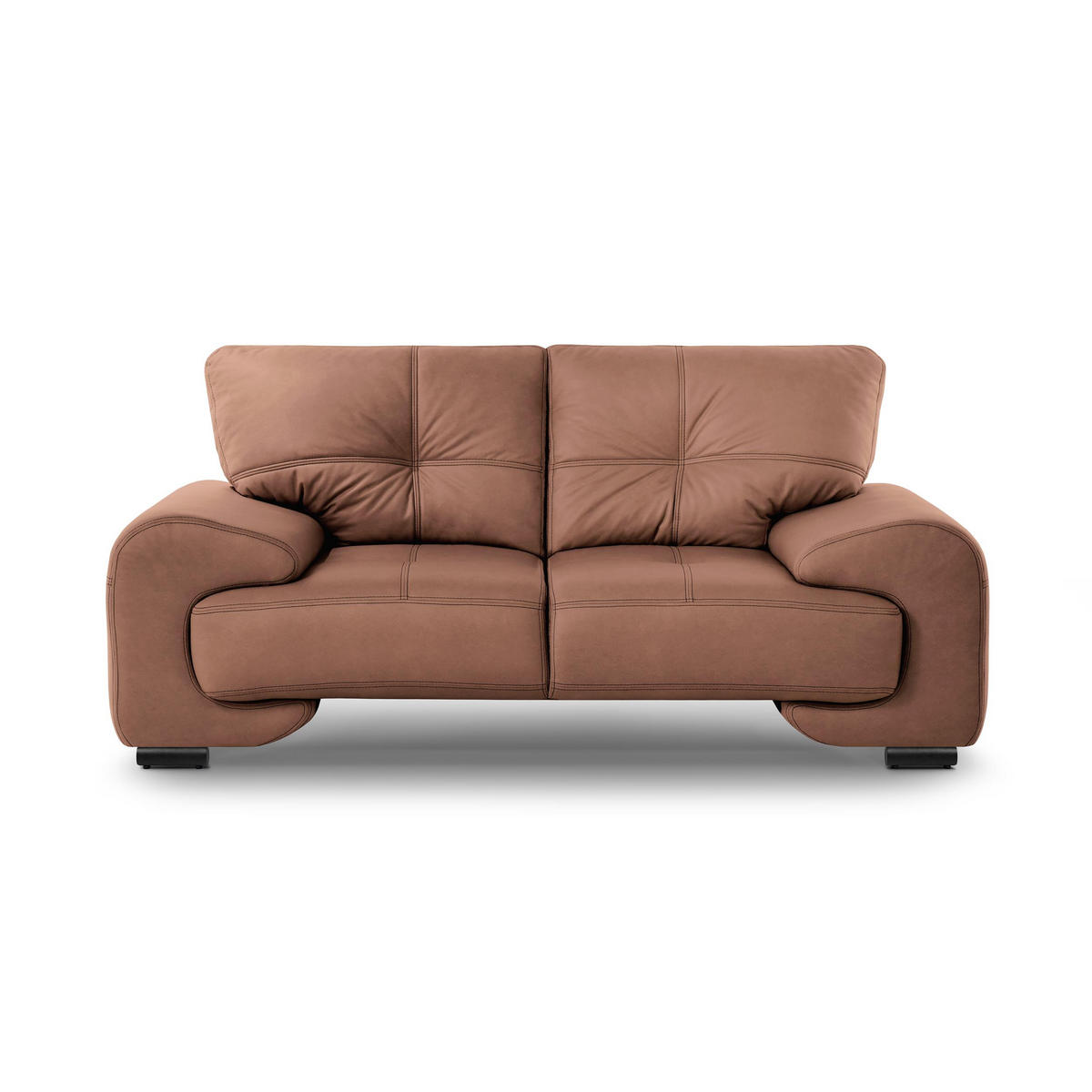2-SITZER SOFA Omega aus Kunstleder, Dunkelorange - Dunkelorange/Schwarz, Leder (185/88/98cm) - Beautysofa