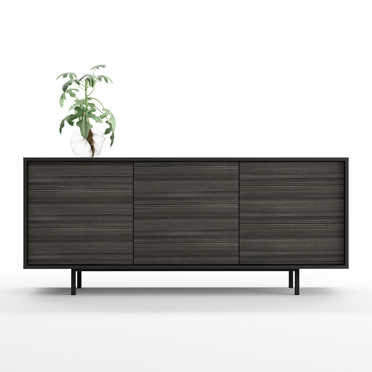 SIDEBOARD Akia Avola Anthrazit 66/154/40 cm - Anthrazit, Holzwerkstoff (154/66/40cm) - SIMPLYFURN