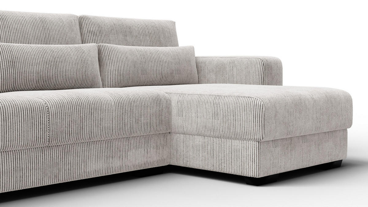 ECKSOFA OLI 4-Sitzer rechts, perlweiß - Weiß, Holz/Textil (295/172cm) - Courtois Laville