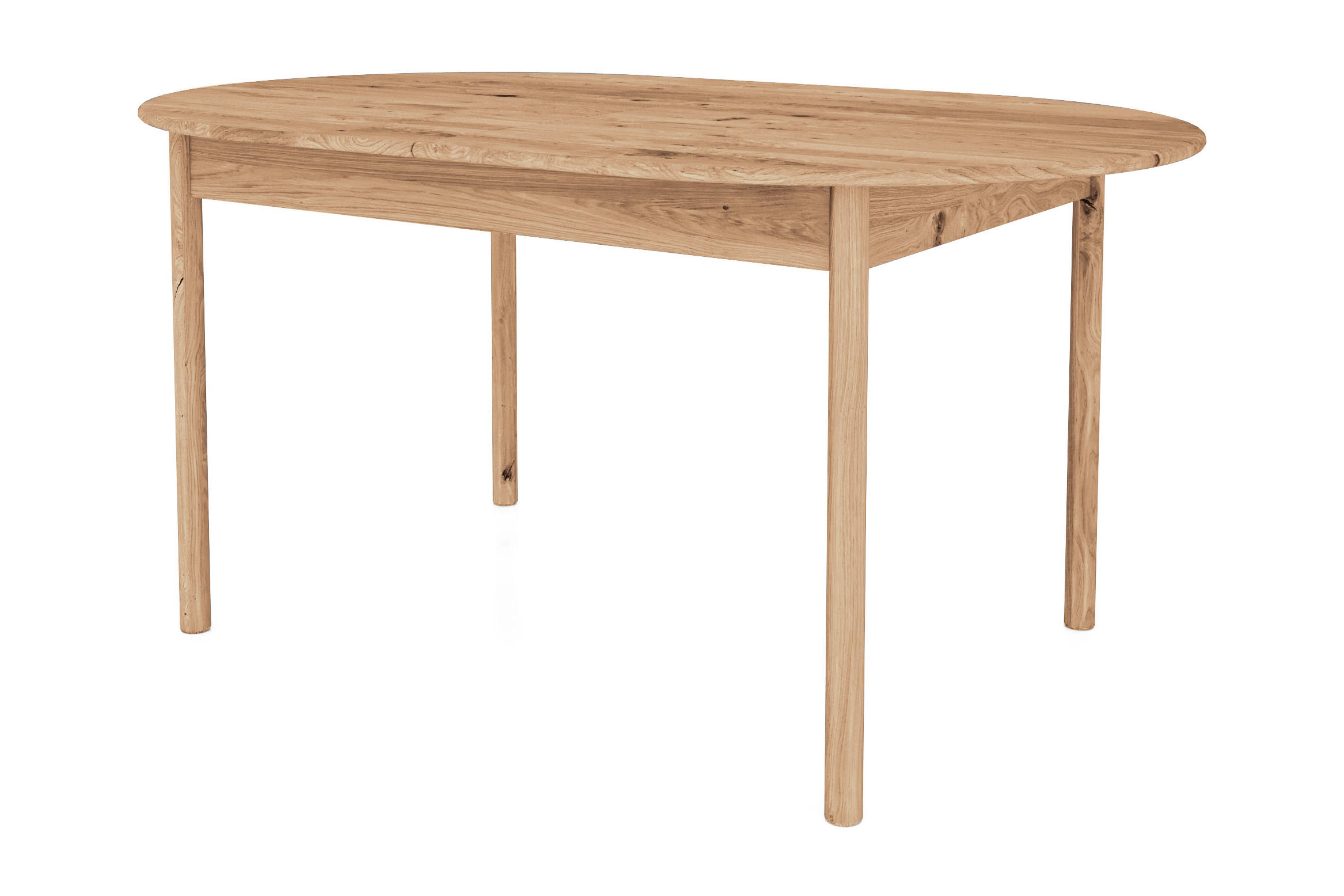 TISCH OVAL AUSZIEHBAR INA Wildeiche - Eiche Bianco, Holz (160/90/77cm) - byoak