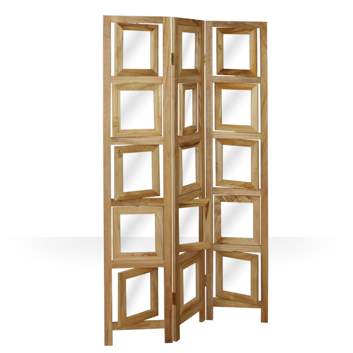 PARAVENT 3-tlg. 93/161 cm Hellbraun Fotowand - Hellbraun, Holz (93/161/2cm) - Homestyle4u