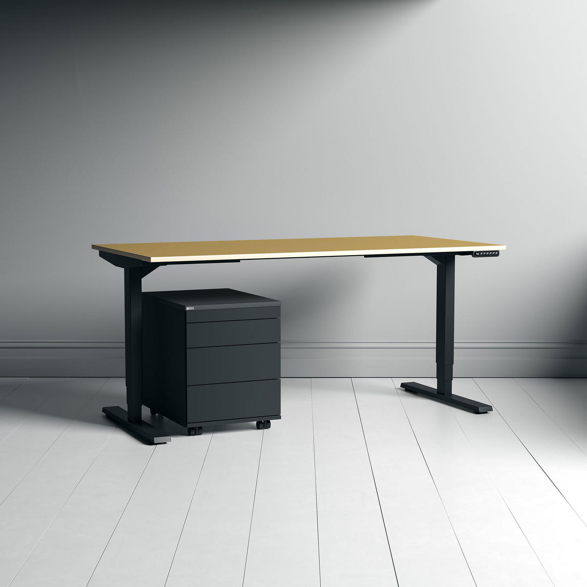 ROLLCONTAINER Pontis mit Metallfront und 4 Schubladen / Anthrazit - Anthrazit, Holz (41.5/53.3/58.4cm) - ASSMANN