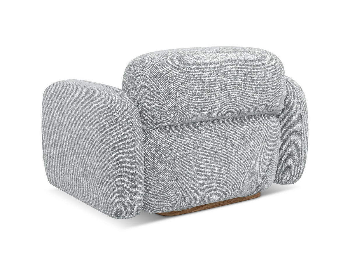 SESSEL Strukturstoff Stoff Grau - Hellgrau/Braun, Holz/Textil (110/73/95cm) - Makamii