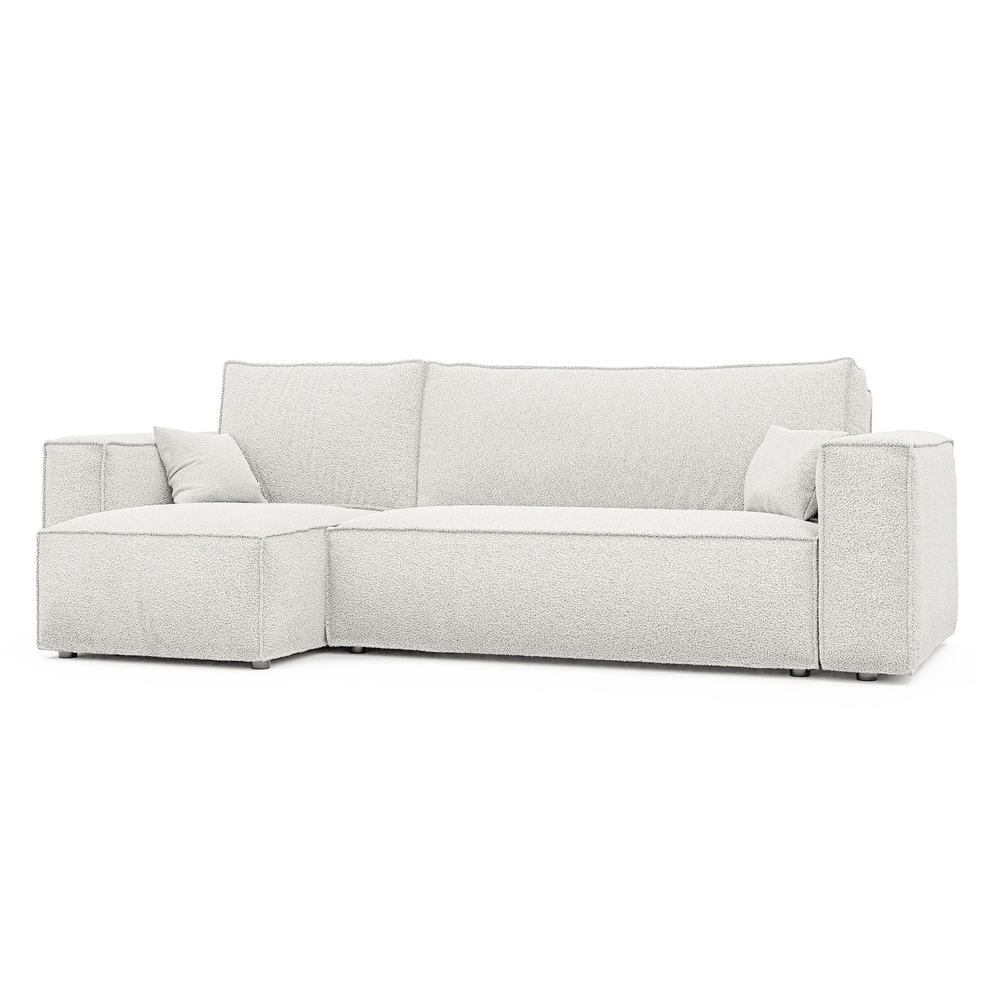 ECKSOFA Paris mit Schlaffunktion Cord - Creme, Textil (244/155cm) - Idohome