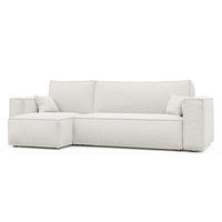 ECKSOFA Paris mit Schlaffunktion Cord - Creme, Textil (244/155cm) - Idohome