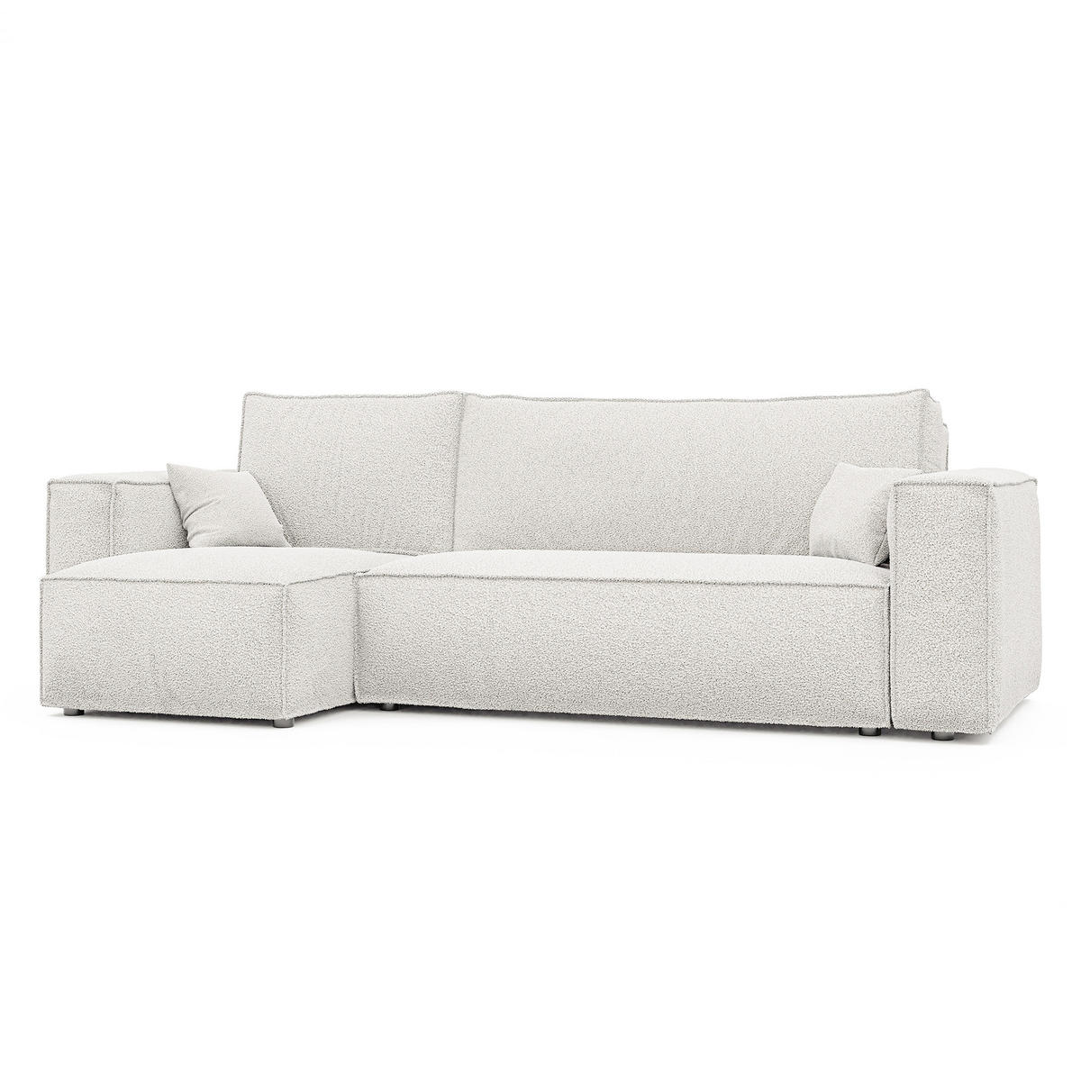 ECKSOFA Paris mit Schlaffunktion Cord - Creme, Textil (244/155cm) - Idohome