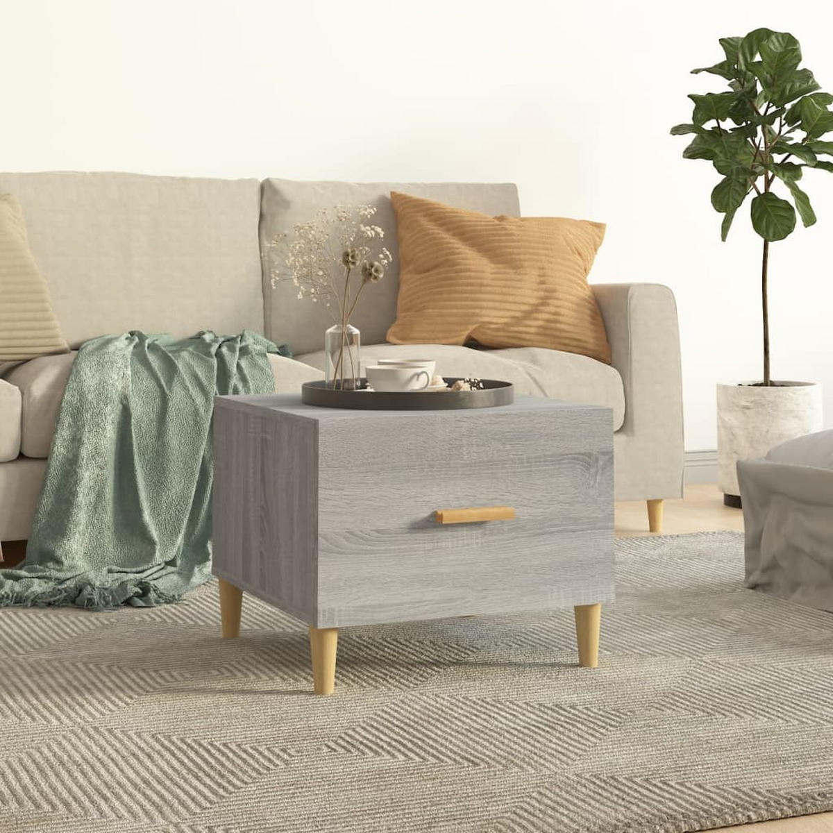 COUCHTISCH Grau Sonoma 50x50x40 cm Holzwerkstoff - Grau, Holzwerkstoff (50/50/40cm) - furnicato