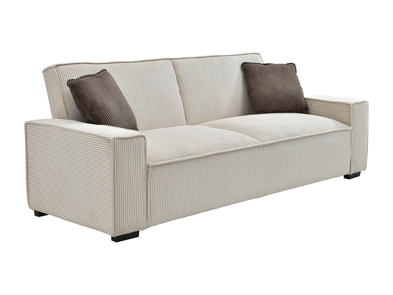 SOFA 3-Sitzer mit Schlaffunktion - Cord - Beige - SEKOTA - Beige, Textil (230/87/94cm) - Vente-Unique