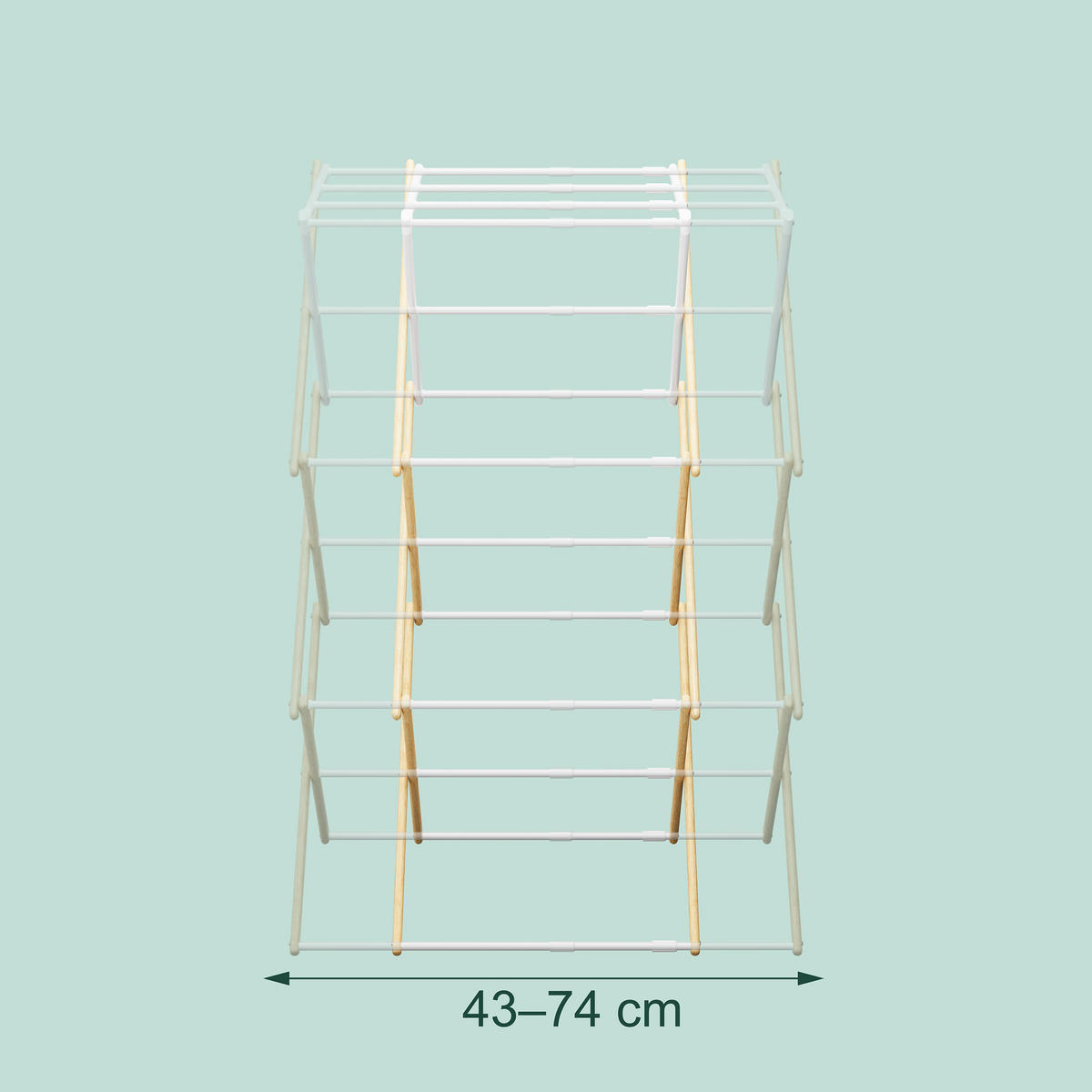 SUŠIAK na prádlo - viacfarebná, kov/drevo (74/107/37cm) - Relaxdays