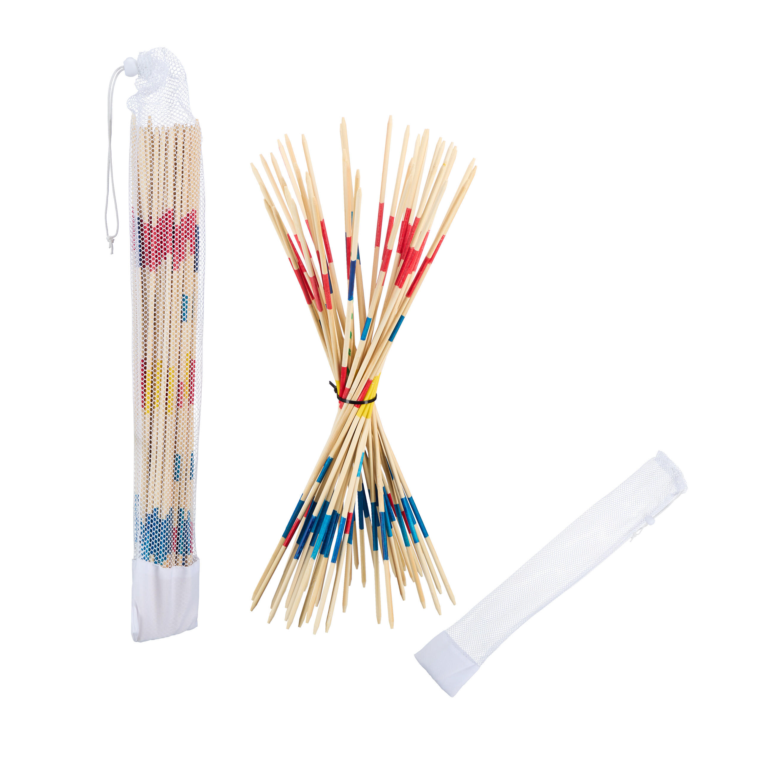 RIESENMIKADO 2er Set - Hellbraun, Holz/Textil (0.5/50/0.5cm) - Relaxdays