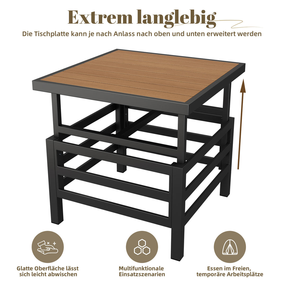 LOUNGESET Grau 2 Doppelsofas 1 Hocker Mit Hubtisch - Grau, Metall - FLIEKS