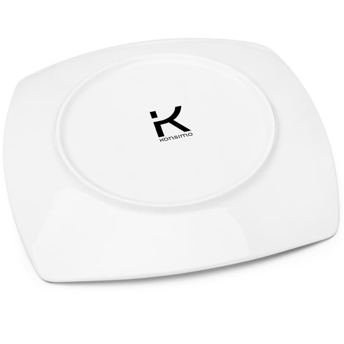 DESSERTTELLER CARLINA 6-tlg - Silberfarben/Weiß, Keramik (19cm) - KONSIMO®