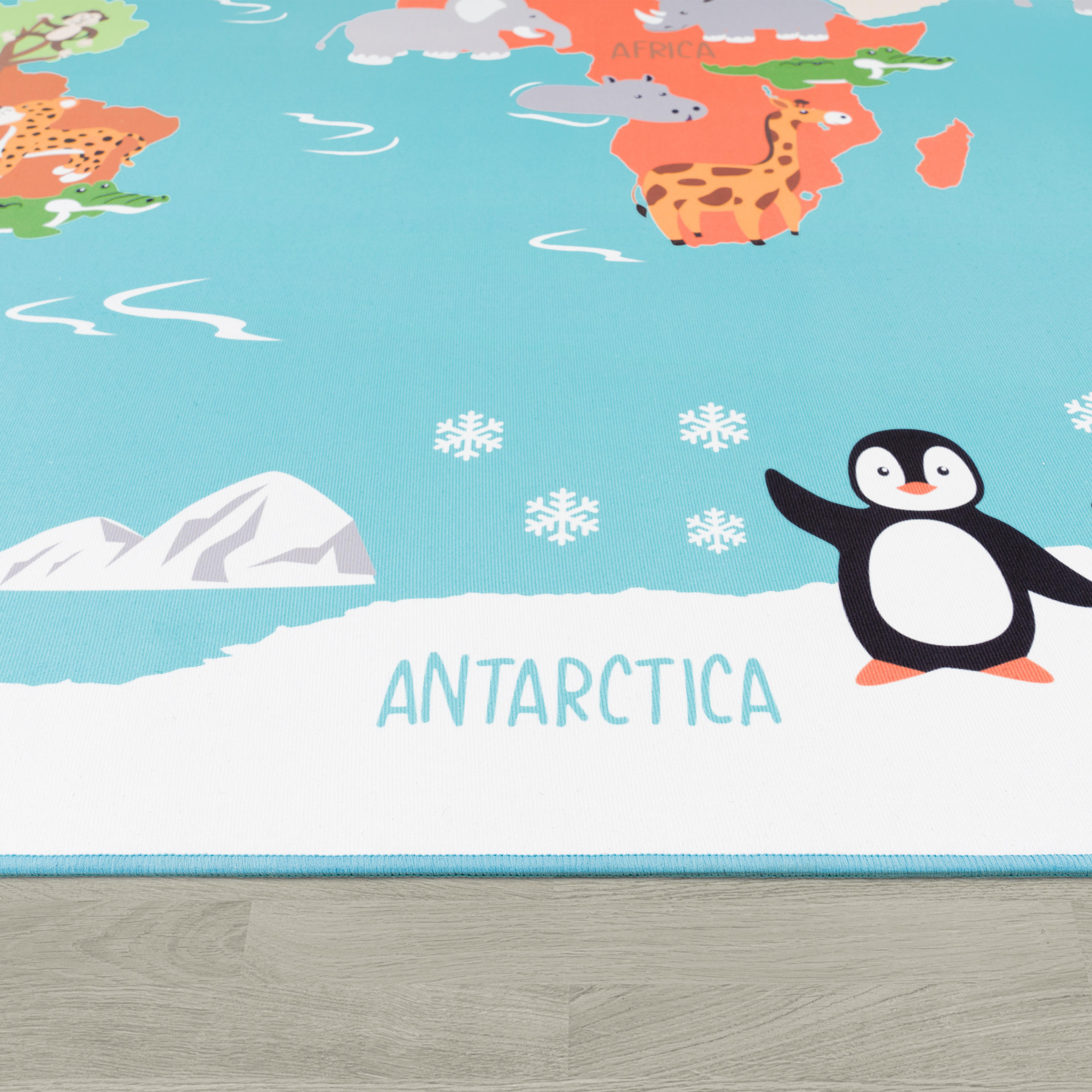 Thumbnail - Paco Home Kinderteppich, Türkis, Textil, Rechteckig, 100x200 cm, strapazierfähig, für Fußbodenheizung geeignet, Teppiche...