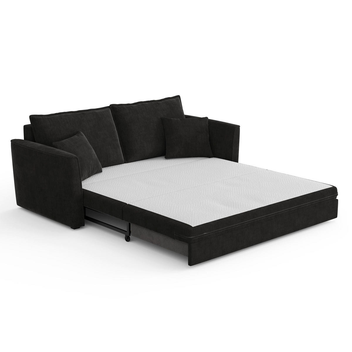 SCHLAFSOFA GERADE Rastergewebe Schwarz 180cm - Schwarz, Textil (180/97/93.5cm) - Sia Home