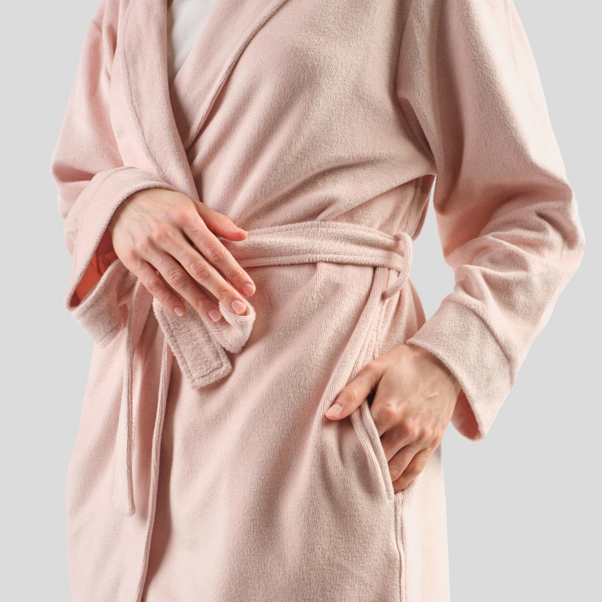 BADEMANTEL MIT BAUMWOLLE Polina - Rosa, Textil (Einheitsgrößenull) - home&you