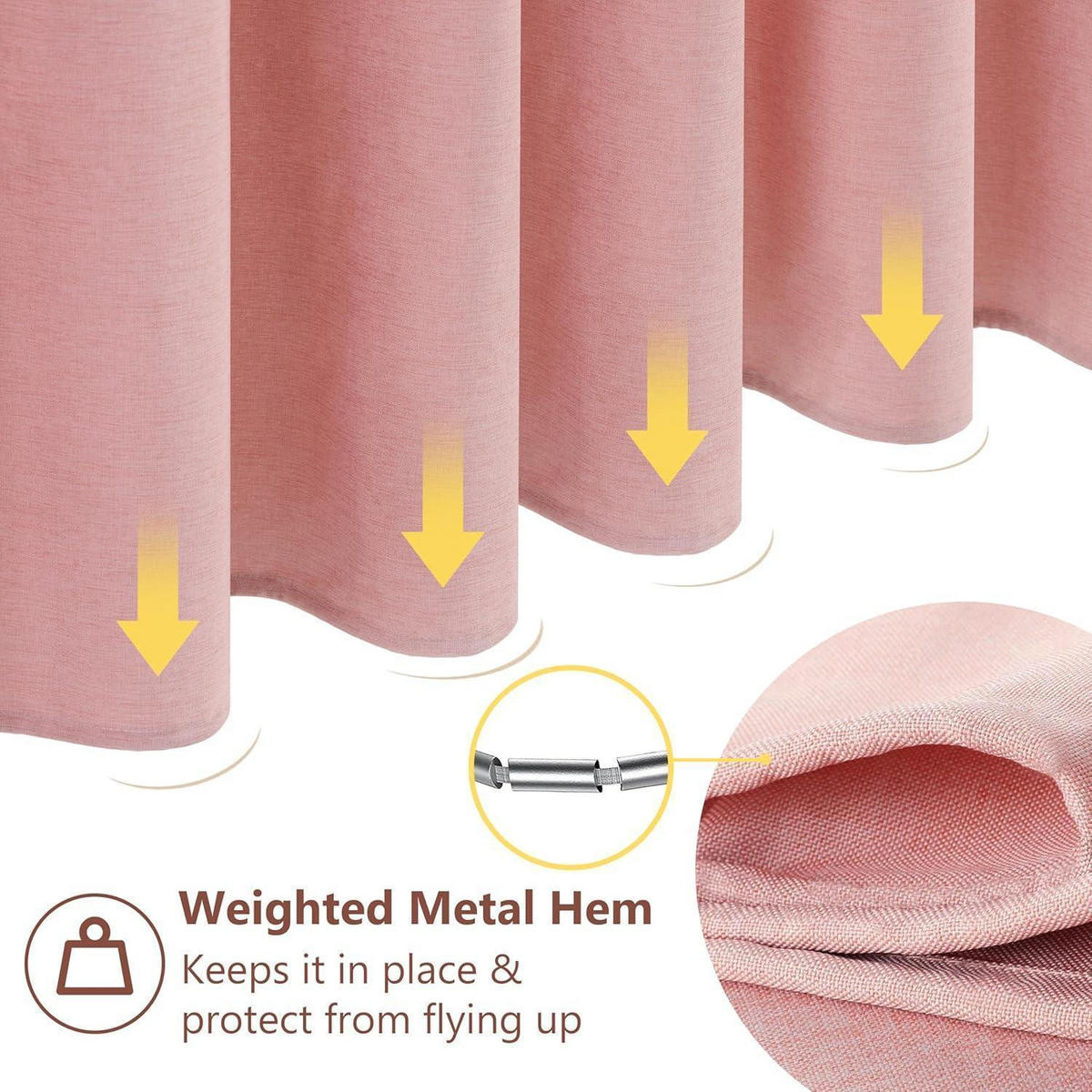DUSCHVORHANG Leinen 122 x 182 cm Rosa - Rosa, Textil (122/182cm)