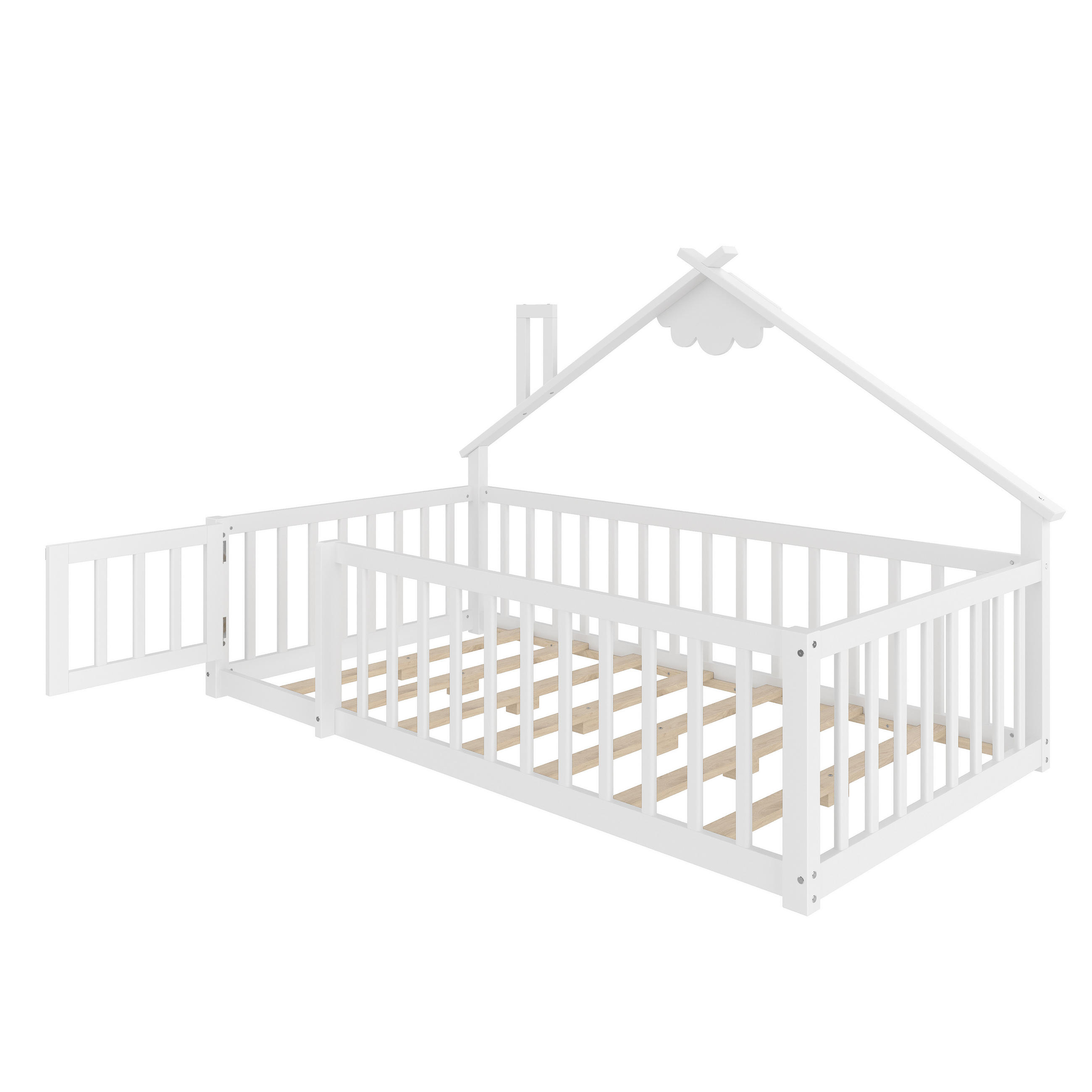 FLIEKS NÍZKÁ POSTEL 90x190cm Borovice Dětská Mřížka Bílá