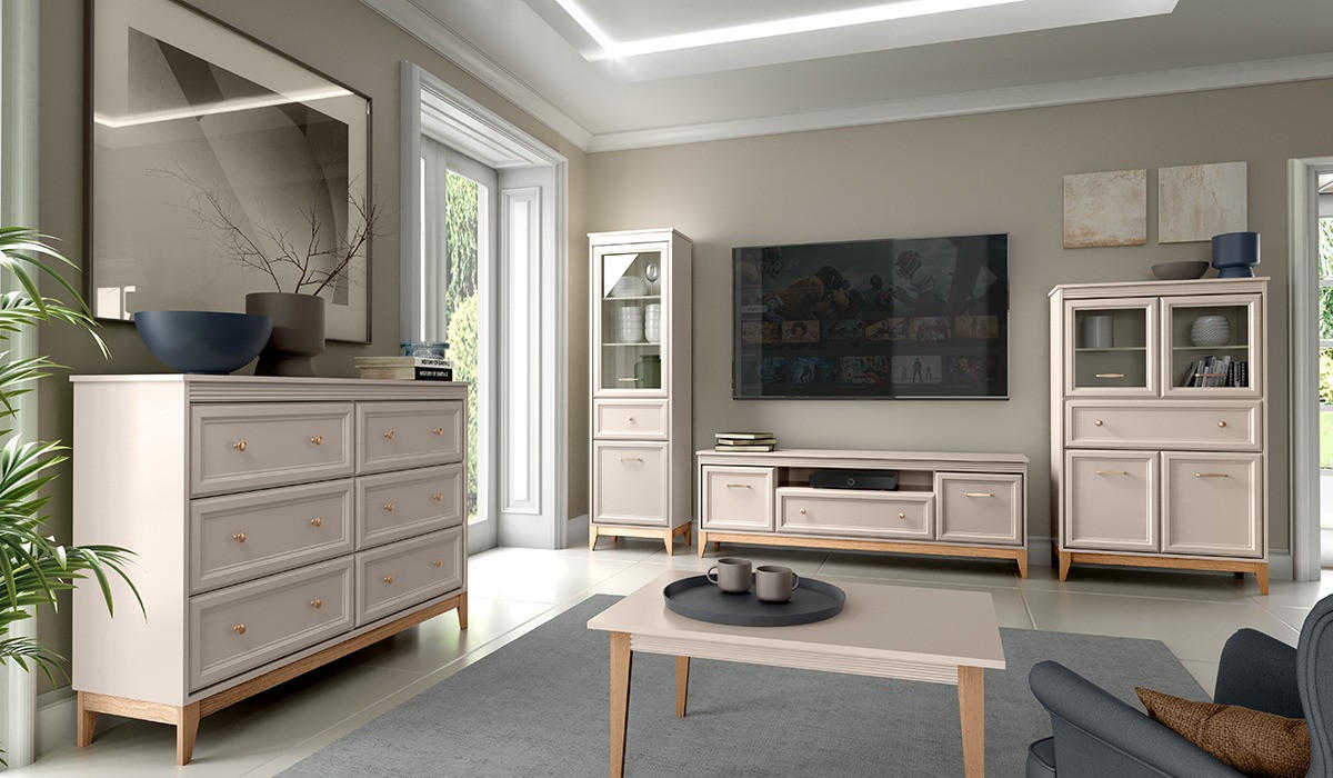 KOMMODE Windsor W-2 179 x 100 x 40,5 cm Kaschmir - Kaschmir/Eichefarben, Eichenholz/Holzwerkstoff (179/100/40.5cm) - Koseto
