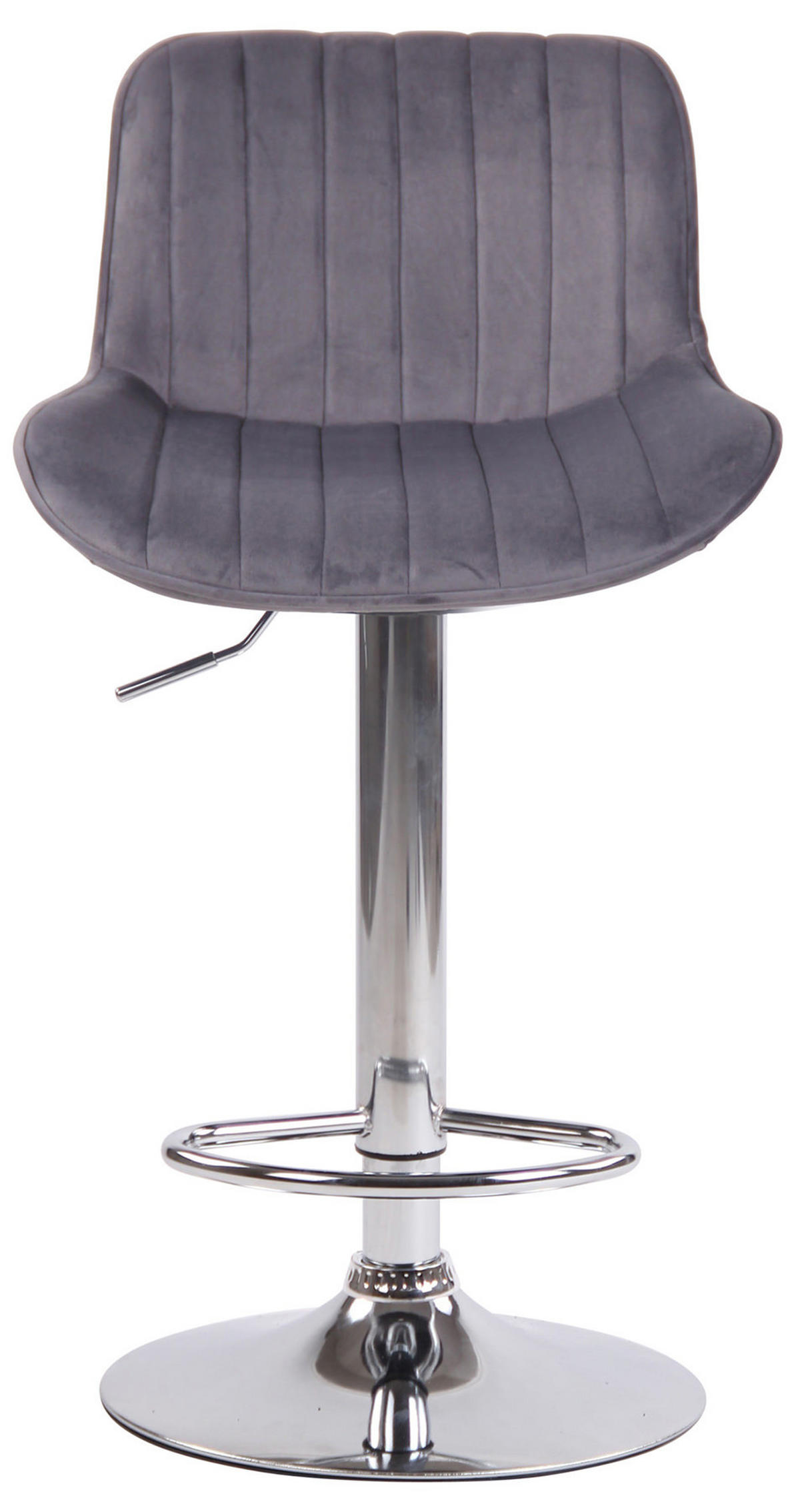 BARHOCKER 2er Set Samt dunkelgrau - Chromfarben/Dunkelgrau, Textil/Metall (50/86/50cm) - CLP