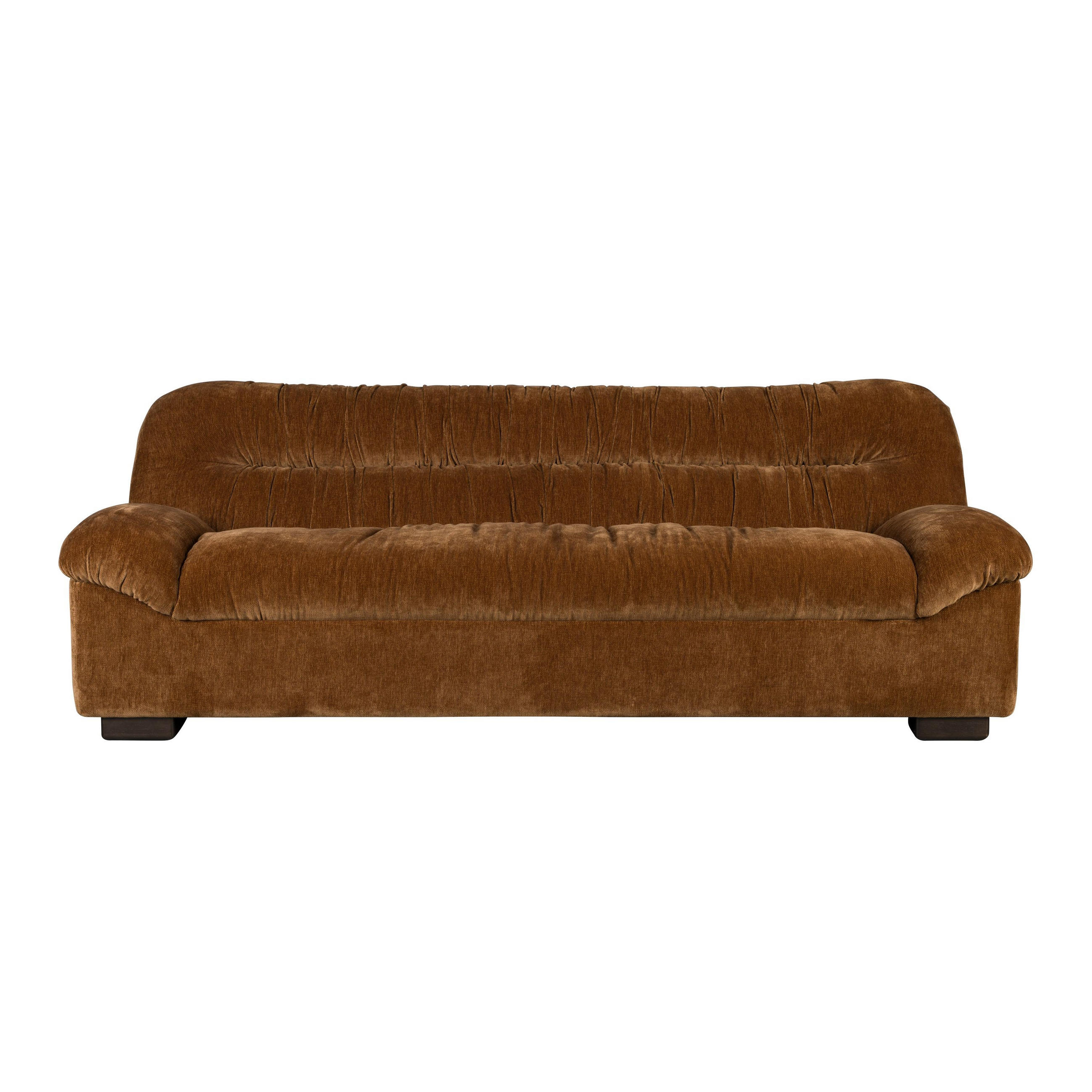 SOFA 3-SITZER Douglas Samt Cognac/ Braun - Braun, Kunststoff (214/78/102.5cm) - Dutchbone