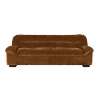 SOFA 3-SITZER Douglas Samt Cognac/ Braun - Braun, Kunststoff (214/78/102.5cm) - Dutchbone
