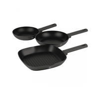 PFANNENSET Schwarz 28/28/4 cm BH8139 - Schwarz, Metall - Berlinger Haus