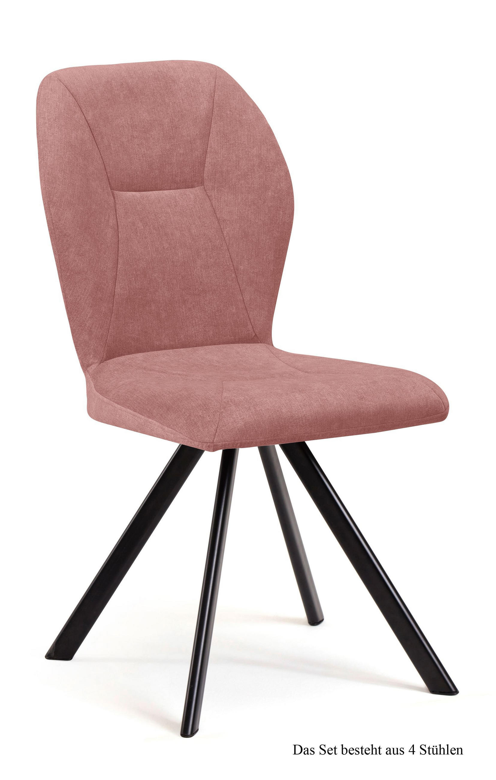 ESSZIMMERSTUHL drehbar (4er-Set) Diana 51x92x60 Schwarz/Rosewood - Dunkelrosa/Schwarz, Kunststoff (60/92/51cm) - 58aufmkessel