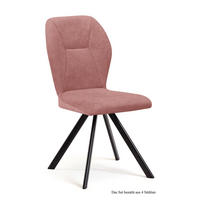 ESSZIMMERSTUHL drehbar (4er-Set) Diana 51x92x60 Schwarz/Rosewood - Dunkelrosa/Schwarz, Kunststoff (60/92/51cm) - 58aufmkessel