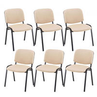 BESUCHERSTUHL 6er Set Stoff creme - Creme/Schwarz, Textil/Metall (53/83/53cm) - CLP