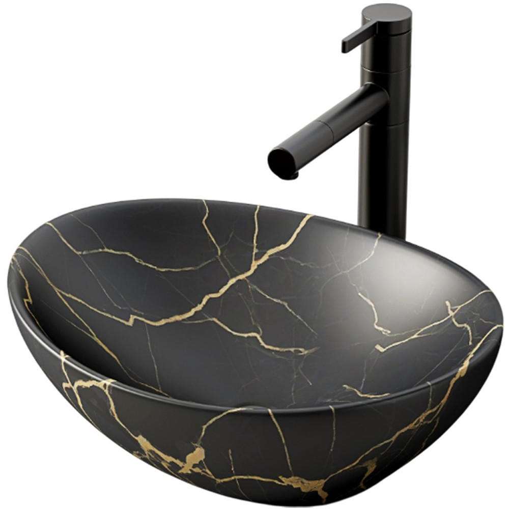 WASCHBECKEN, schwarz 41/34,5/15 cm - Schwarz, Keramik (41/15/34.5cm)