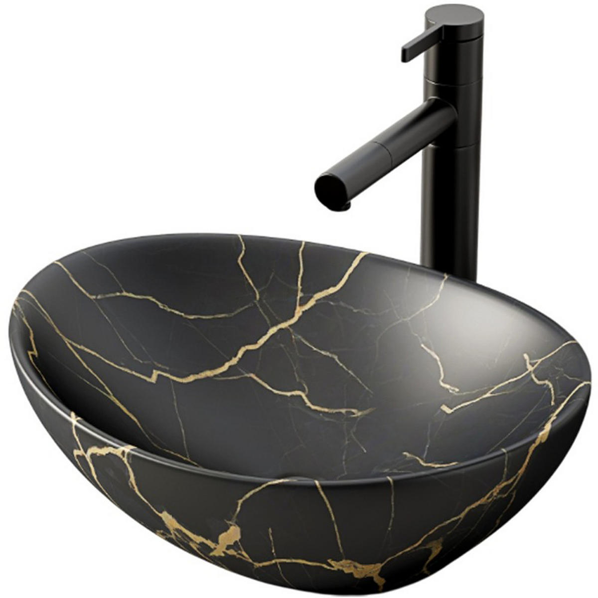 WASCHBECKEN, schwarz 41/34,5/15 cm - Schwarz, Keramik (41/15/34.5cm)