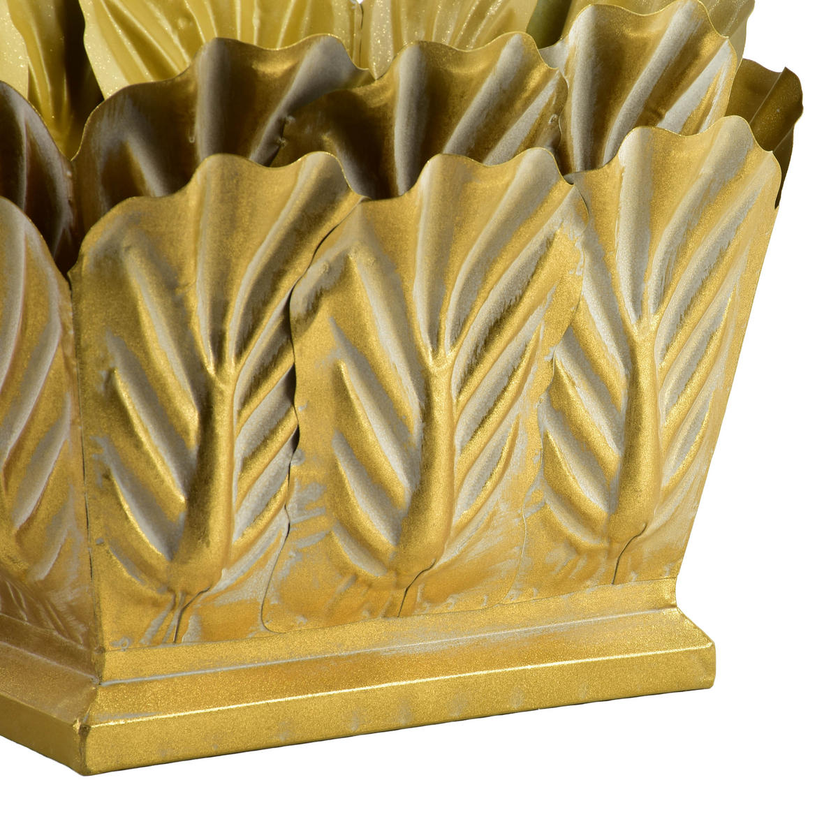 BLUMENTOPF Marina 2er Set Gold 32/32/20 cm Metall - Goldfarben, Metall (32/20/32cm) - Mondex