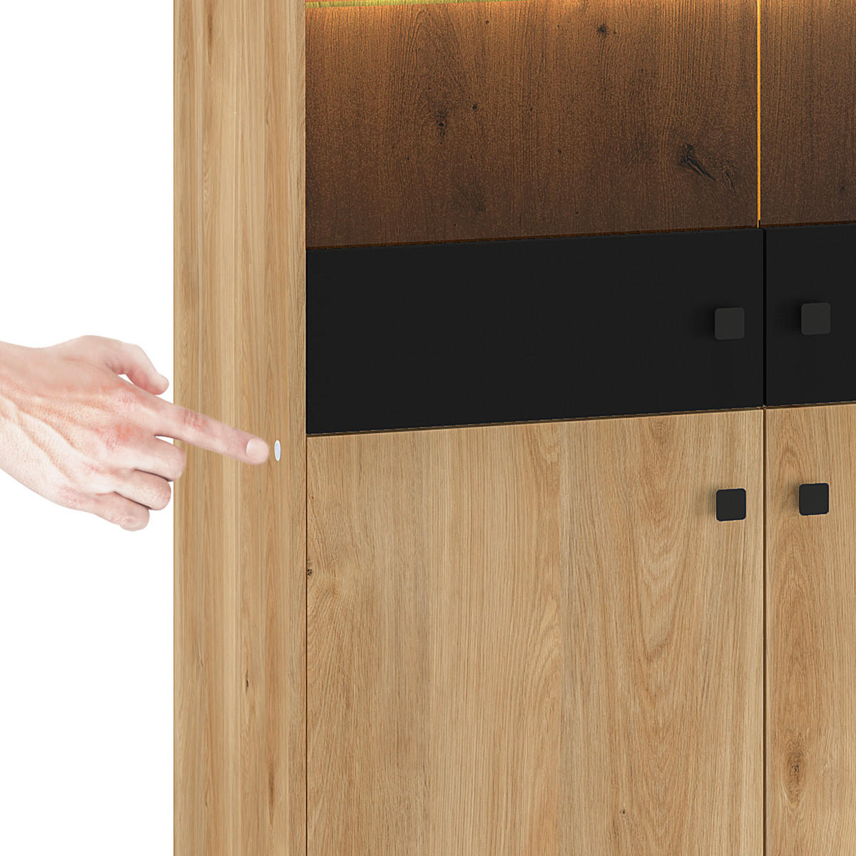 VITRÍNA Elara Dřevo - hnědá, kompozitní dřevo (90/160/40cm) - Petits-meubles